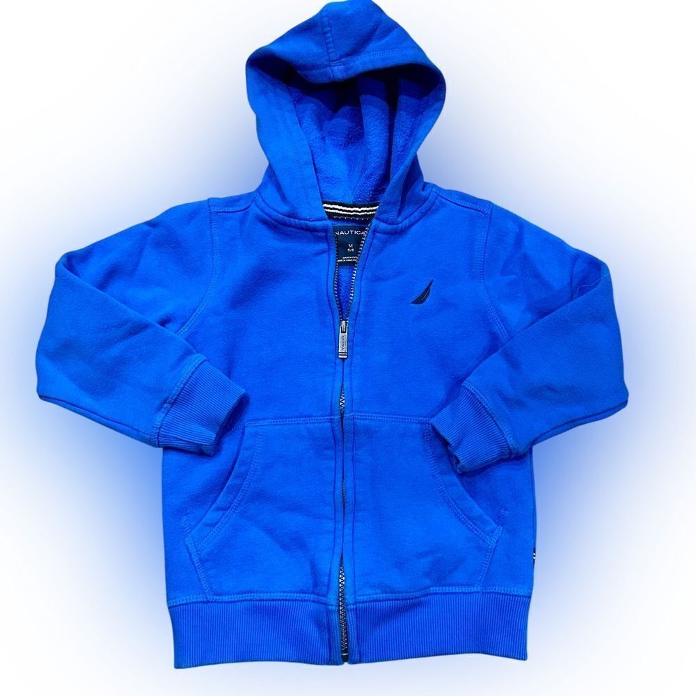 Nautica Boys Sz M 5/6 Blue Zip Up Hoodie